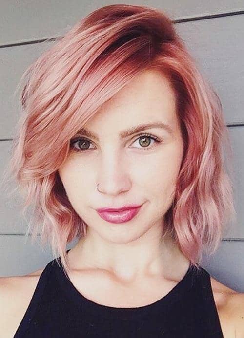 Rose Gold Locks short hair color